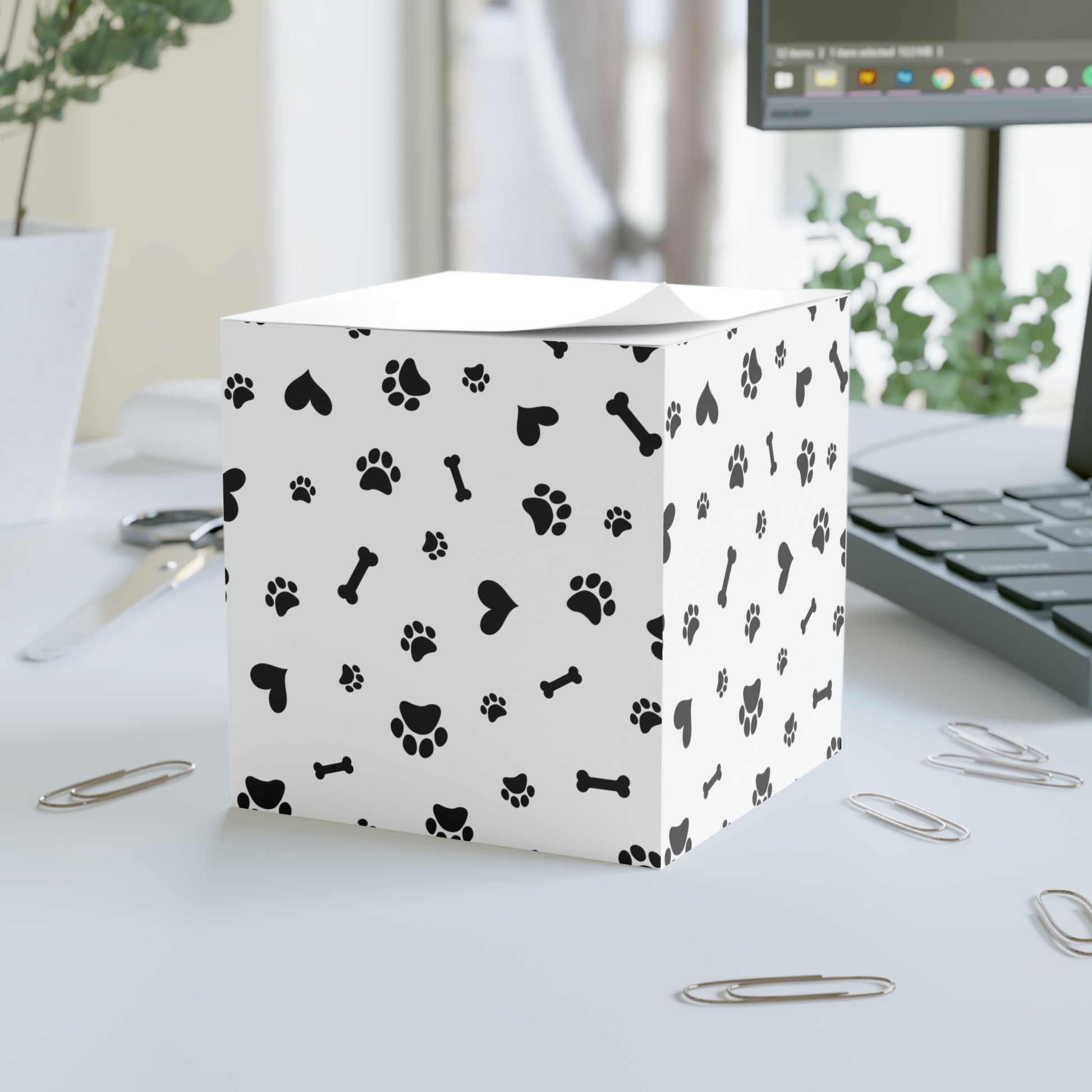 Paw Print Note Cube