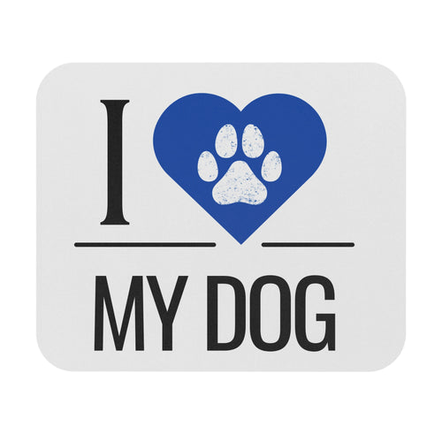 I Love My Dog Mouse Pad - Blue Heart