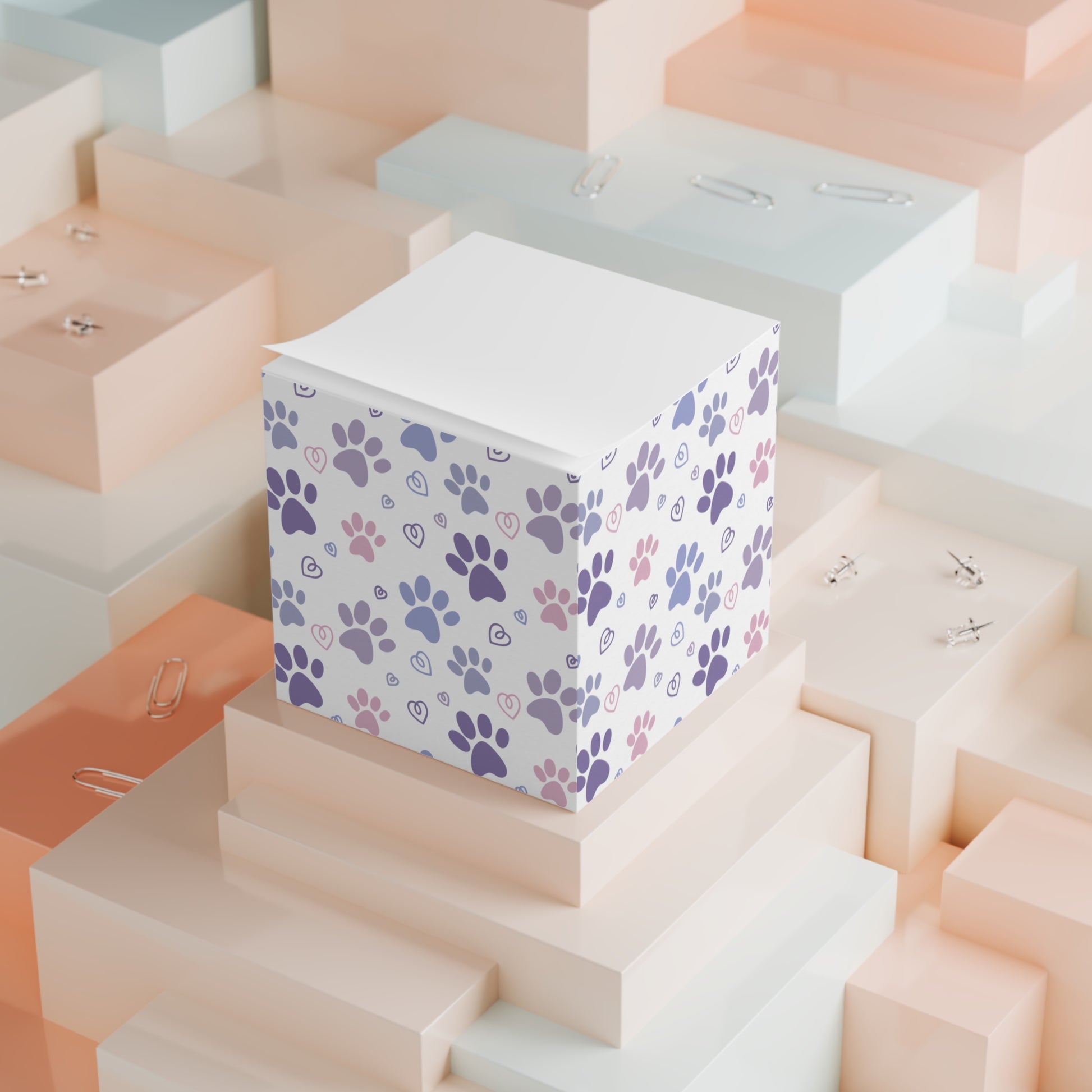Cat Paw Print Note Cube